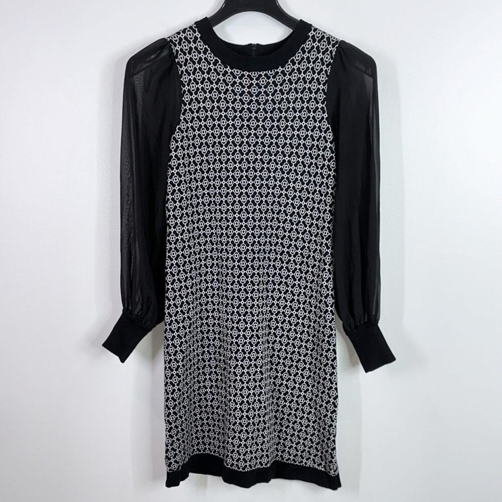 Mixt by Heidi Wiesel sweater dress with sheer sleeves size small